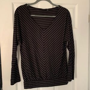 Black & silver striped top